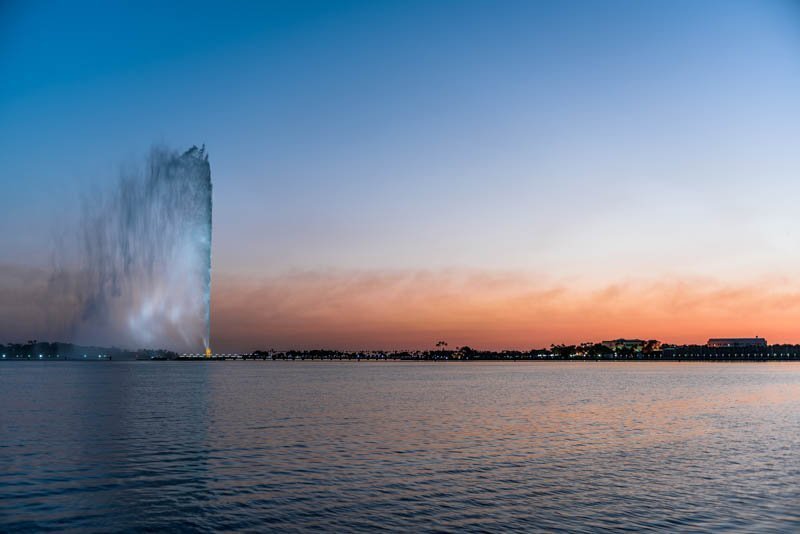 King Fahd Fountain - Jeddah Fountain  Sea Beach Sunset - Saudi Arabia